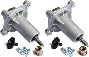 2pcs Lawn Mower Spindle Assembly for Dixon 532192870 Husqvarna 532192870 532187292 532187281 539112057 587125401 587820301 AYP 187292 Ariens 21546238 with 4 Tapped Bolts Zerk Grease