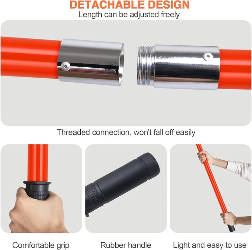 Pole Saws for Tree Trimming, 7.3-27 ft Manual Pole Saw Extendable Tree Trimmer, Long Branch Trimmer Tree Pole Pruner Saw Blades and Scissors Set for Pruning Palms and Shrubs (Red)