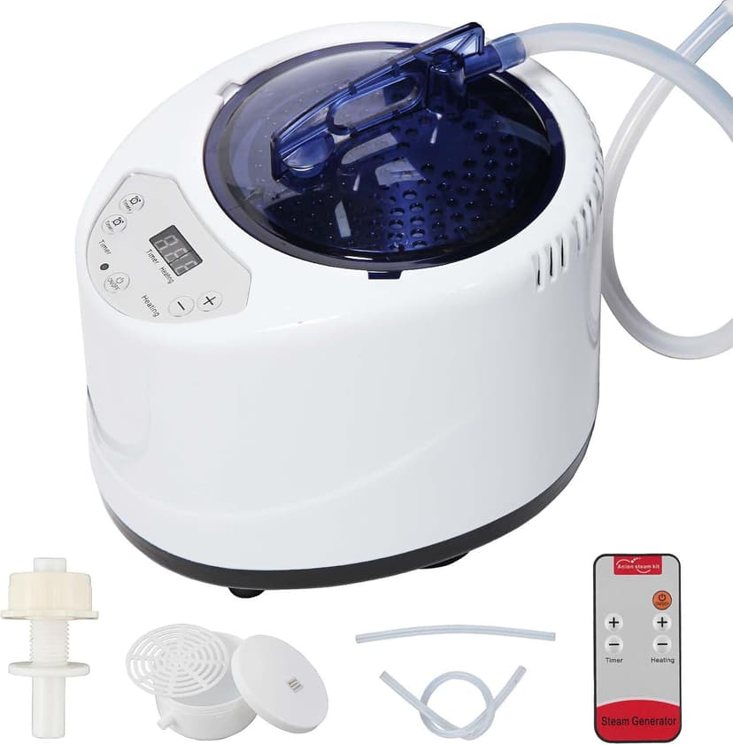 Sauna Steamer Machine, Portable Sauna Steamer, Steam Generator for Sauna, 2.5 Liter Home Sauna Steamer Pot with Remote Control, Steam Cup, Home Spa Sauna Accessories