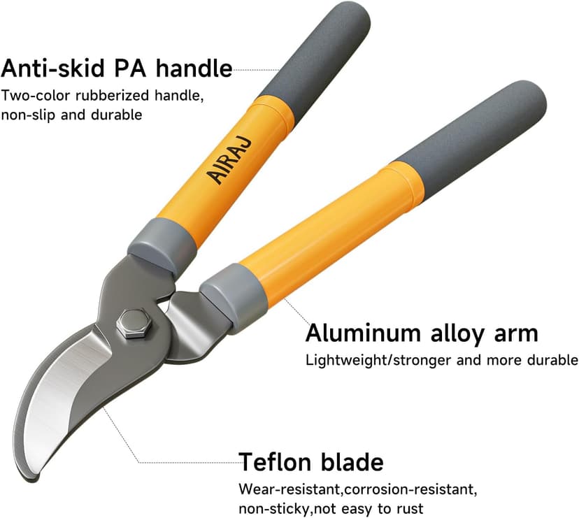 AIRAJ 16” Small Garden Loppers for Tree Trimming | Branch Cutter with 1.5” Cutting Capacity | Loppers for Gardening | Tree Pruner | Branch Trimmer | Mini Pruning Shears