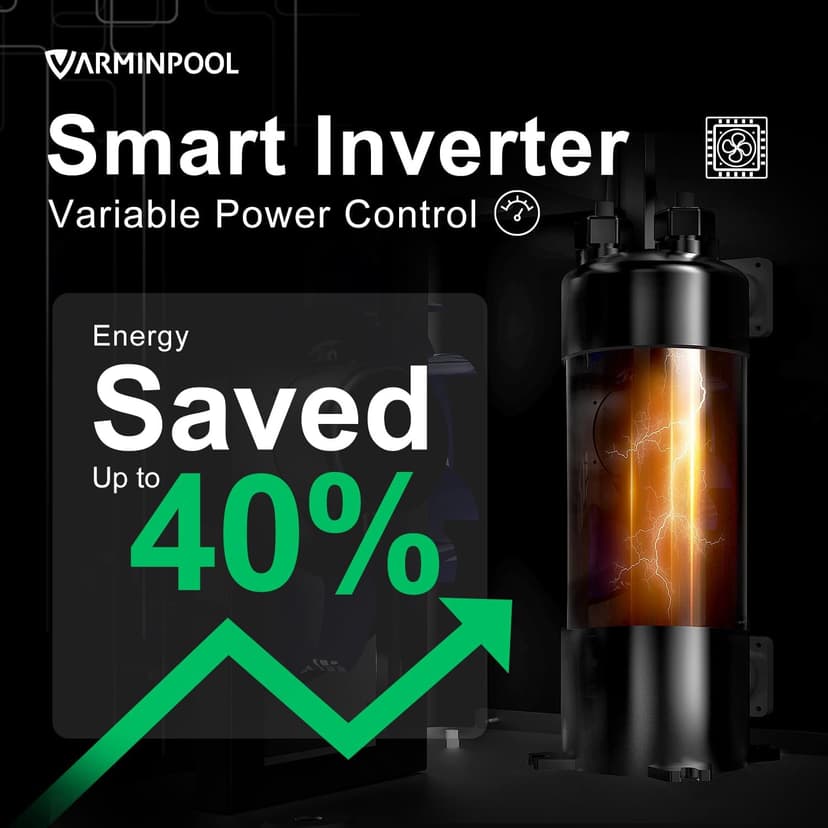 WiFi Control Smart Electric Pool Heater, 30000 BTU, Pool Heat Pump for Above Ground and Inground Pool up to 8000 Gallons, Smart Inverter with Titanium Heat Exchanger, 120V
