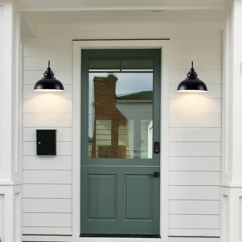 2 Pack Outdoor Wall Lights 14 inch Exterior Barn Wall Sconce Fixture Wall Mount Lantern Waterproof Black Wall Lamps Lumiere Outside Porch Lights House Garage Doorway Patio Front Door Entryway