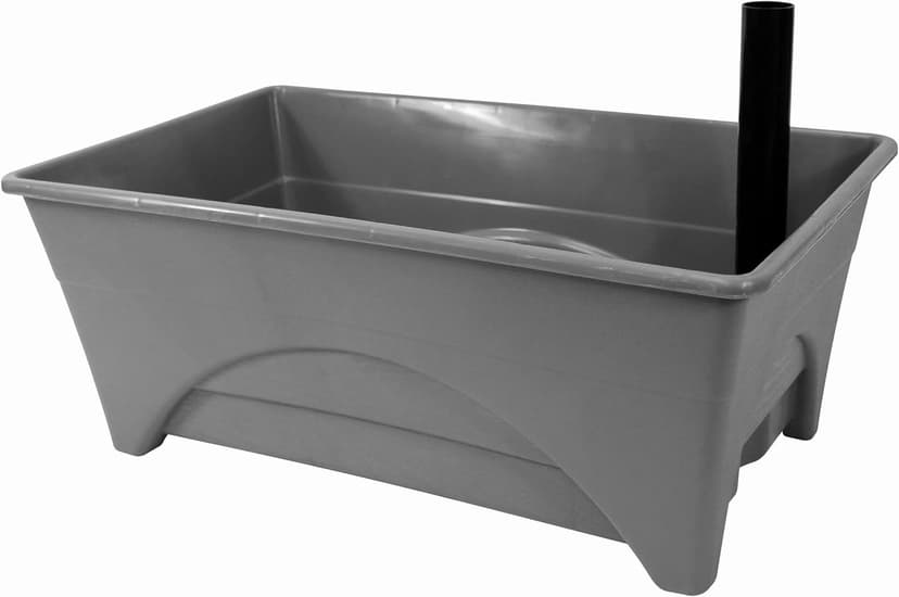 Emsco Group Start Pickin' Raised Bed Grow Box – Self Watering and Improved Aeration – Starter Box or Small Herb Garden Growing - 10" Bed - 12x20 Growing Area - Slate