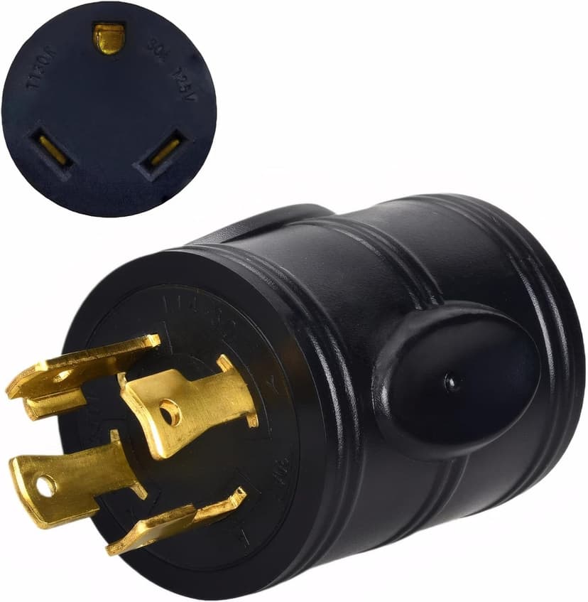 30 amp rv Power Adapter 4 Prong Twist Lock Plug Heavy Duty Converter L14-30P to TT-30R 125/250V 30A Male Plug to 30A Female Receptacle for Generator Caravan RV Camper