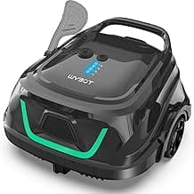 (New Upgraded) WYBOT A1 Cordless Robotic Pool Cleaner, Automatic Pool Vacuum with 120 Mins, Double Filters, LED Indicator, Fast Charging, Ideal for Above Ground Flat Pools - Black & Green