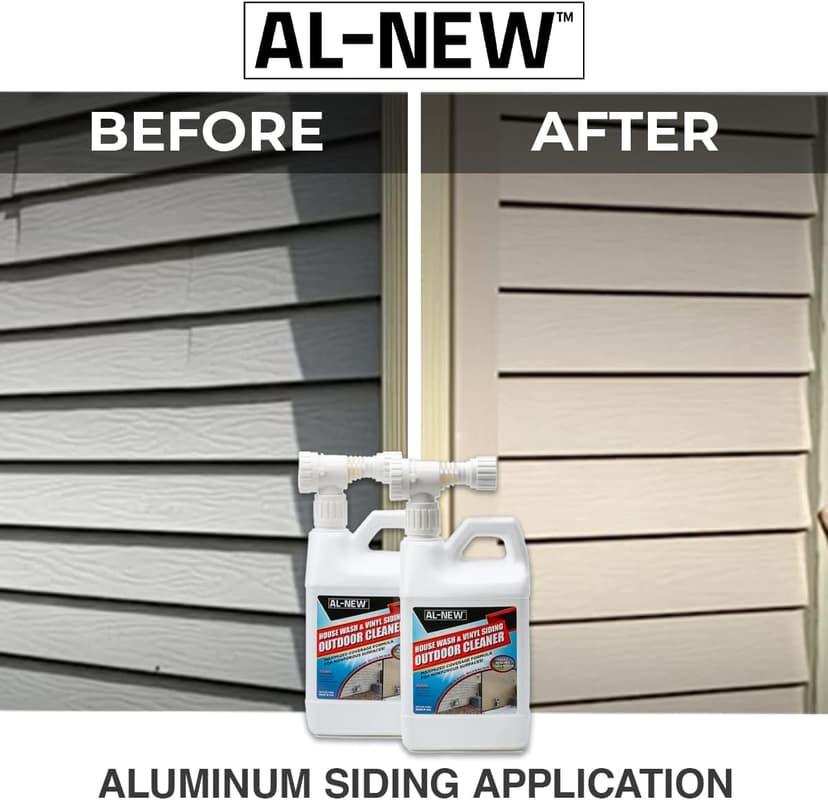 AL-NEW Outdoor Cleaner | Versatile Outdoor Cleaner 64oz Hose End Sprayer (Pack of 2) (House Wash & Vinyl Siding Outdoor Cleaner)