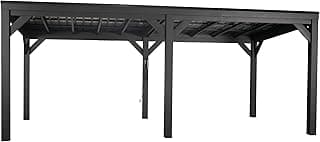 Backyard Discovery Stonebridge 20' x 9.5' Galvanized Steel Outdoor Gazebo Pavilion with Hardtop Slope Roof, Snow Load Support, Wind Resistance, PowerPort, Shade for Garden, Patio, Deck, Entertaining