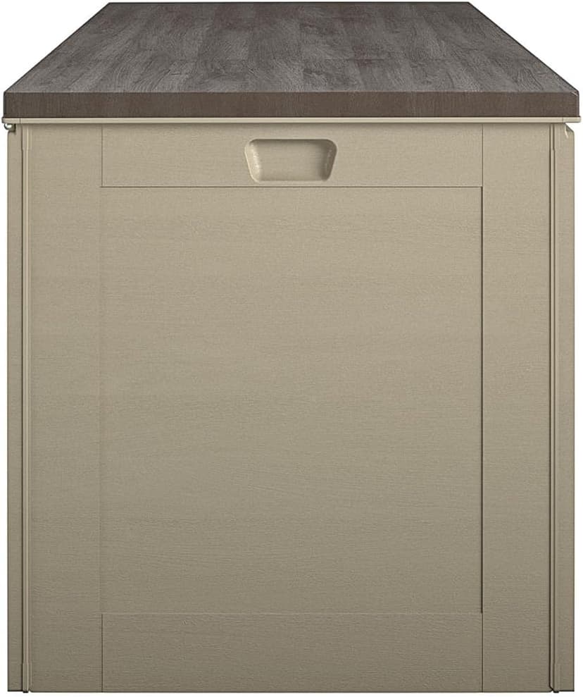 Cosco Outdoor Living 180 Gallon Patio Storage Box, Extra Large, Lockable Lid, Weather-Resistant, Tan/Brown