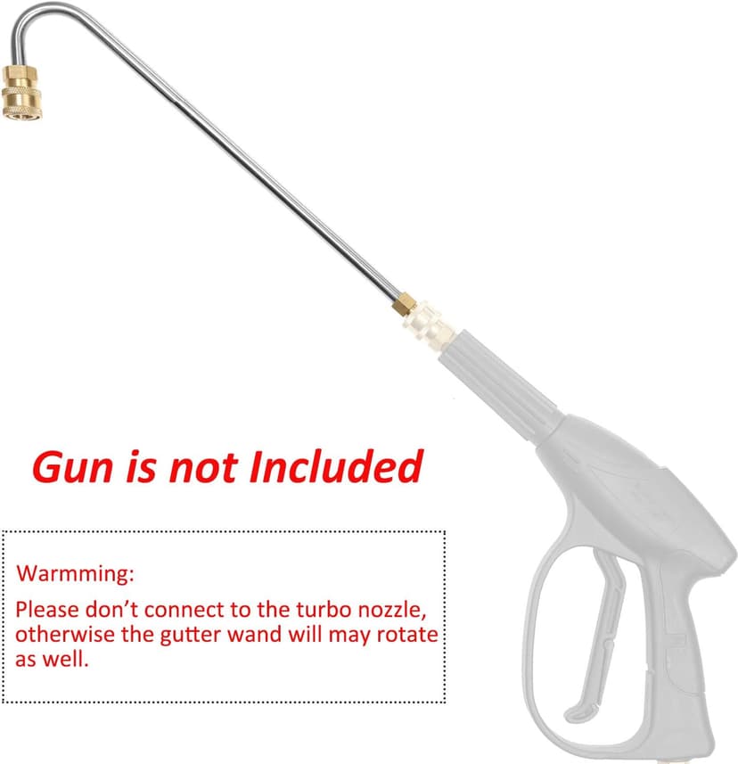 Pressure Washer Gutter Cleaner Attachment, Pressure Power Washer Gutter Cleaning, 4000 PSI, 13 Inch, 1/4 Quick Connect