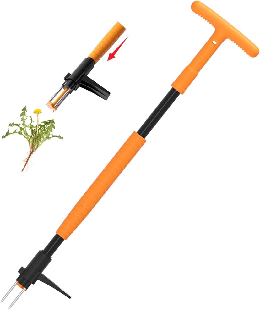 Weed Puller Tool, Fully Stand Up Weeding Tool With 3 Claws - Zero Bending and Back Saver, Effortless and Efficient Weed Remover, Durable and Lightweight Weeder, Ideal for Effortless Weed Removal