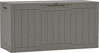 YITAHOME 80 Gallon Resin Deck Box, Outdoor Lockable Storage Box for Patio Furniture, Waterproof Patio Deck Box for Cushions, Pool Supplies, Sports Equipment and Garden Tools, Taupe