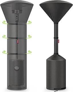 QH.HOME [2025 Upgraded Tear-Resistant Fabric] Patio Heater Covers, with Exclusive Windproof Design and Robust YKK Zippers, Resistant to all Types of Weather, 89"H x 33"D x 19"W, Black