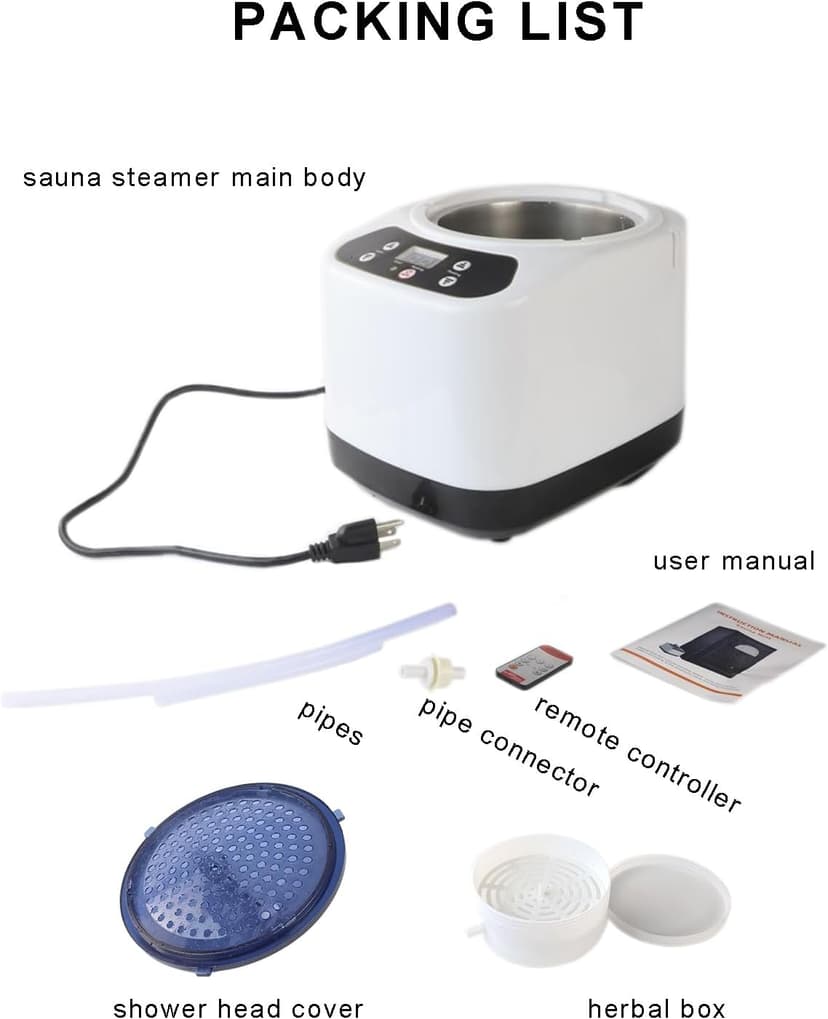 Portable Sauna Steamer Pot, 3L Lightweight Large Capacity Spa Machine, Mini Sauna Generator for Home with Remote Control, Timer&Heating Degrees Display for Spa Therapy