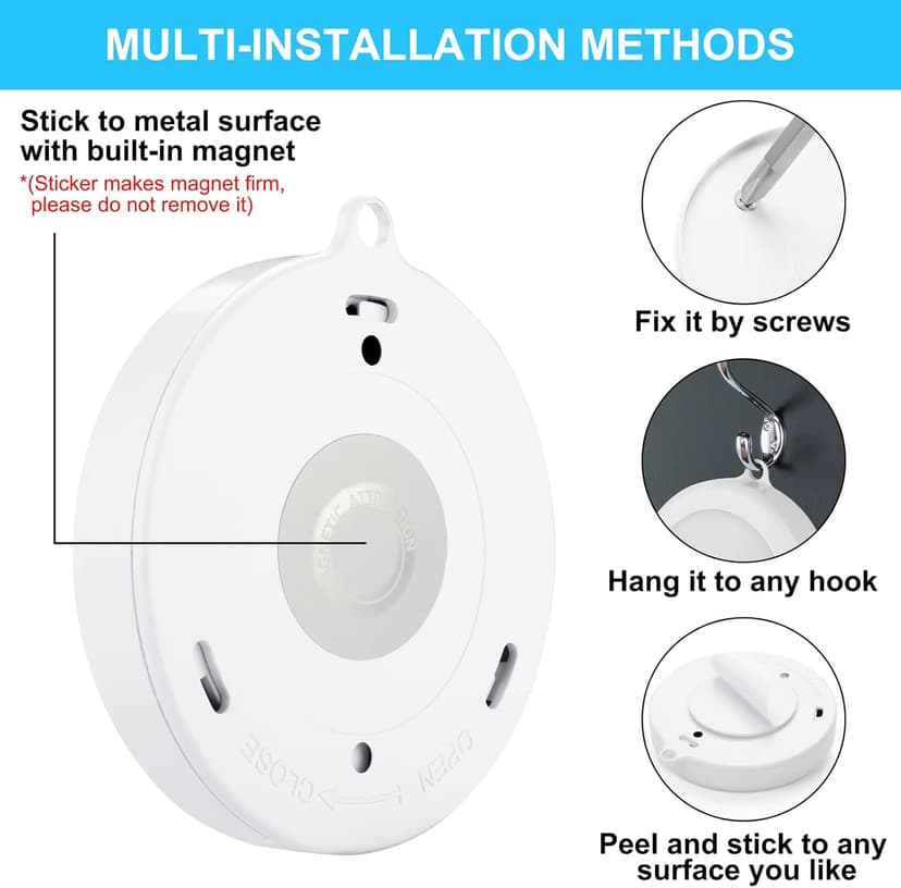 Mlambert 4 Pack Motion Sensor LED Night Light, Cordless Battery-Powered Stick-on Magnet Closet Lights, Safe Lights for Stairs, Cabinet, Cool White