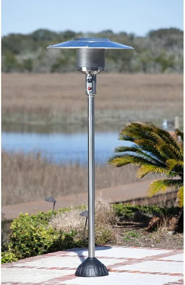 Fire Sense 61445 Natural Gas Patio Heater 45,000 BTU With Electric Ignition System For Residential - Stainless Steel