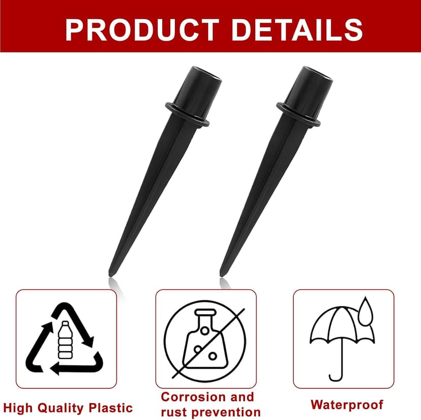 8 Pcs Solar Light Stakes Replacement, Black Metal Stakes, Pathway Lights Spike for Yard, Garden (0.79 Inch External Diameterx 5.4 Inch Height)