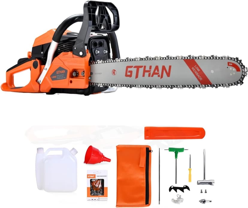 Gas Chainsaw 62cc 20 Inch Chain Saw 2-Stroke Chainsaw Gas Powered 4.2hp Handheld Cordless Petrol Gas Chain Saws for Trees Wood Farm Garden Ranch Forest Cutting