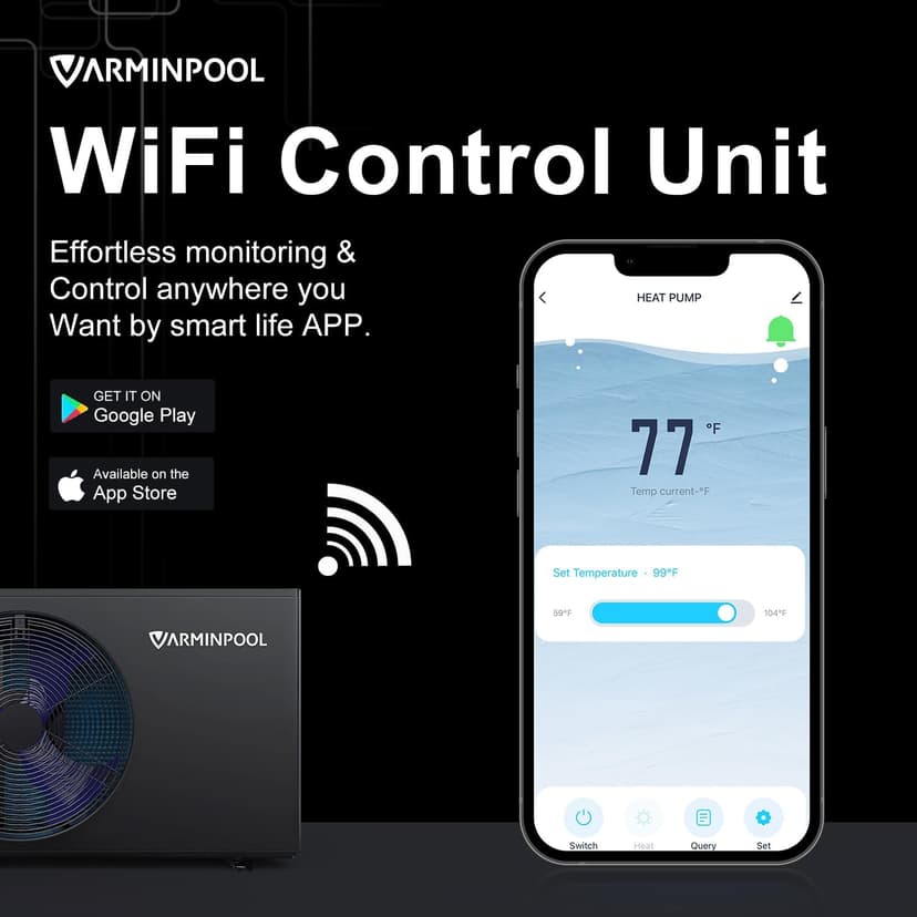 WiFi Control Smart Electric Pool Heater, 30000 BTU, Pool Heat Pump for Above Ground and Inground Pool up to 8000 Gallons, Smart Inverter with Titanium Heat Exchanger, 120V