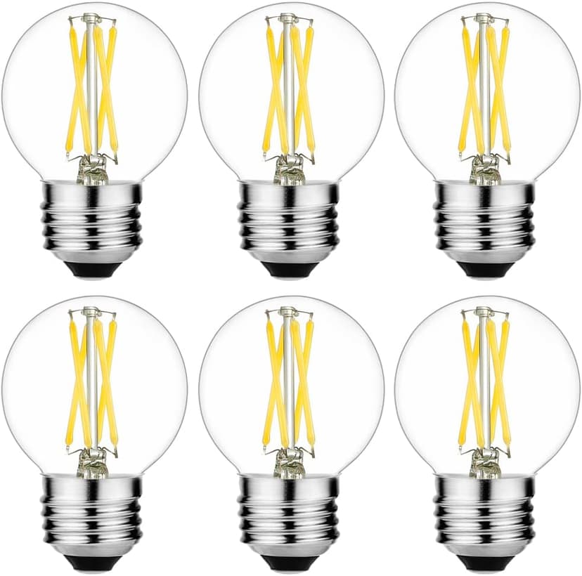 LiteHistory E26 LED Bulb 4W Equal E26 Edison Bulb 40 Watt Neutral White 4000K E26 Bulb Dimmable AC120V 400lm G16.5 Light Bulb led for Rustic Sputnik,Chandeliers,Vanity,Wall sconces Pack of 6