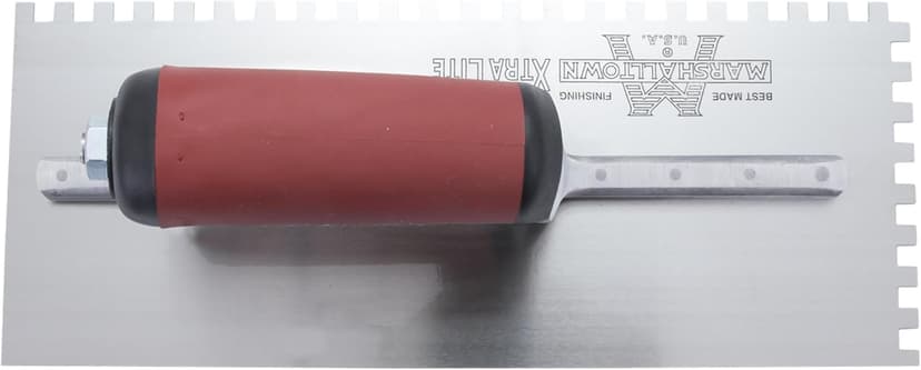 MARSHALLTOWN Standard Notched Trowel, Square Notch, 6x6x6 mm Notch Size, DuraSoft Left-Handed, Flooring and Tiling, Tile Tool, Made in the USA, 702SDL