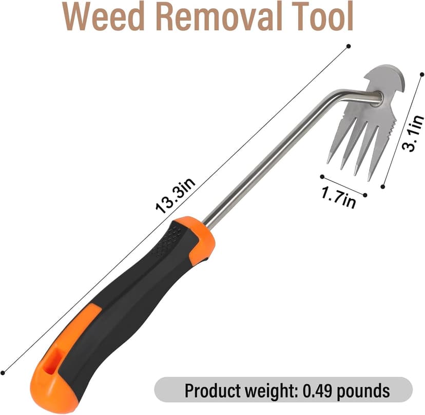 Weed Puller Tool,Portable Garden Weeder Tool,2024 New Manganese Steel Weeding Tools,For Hand Weeder Puller for Vegetable Gardening Backyard Farm Planting & Uprooting Weeding Tool (Rubber Handle)