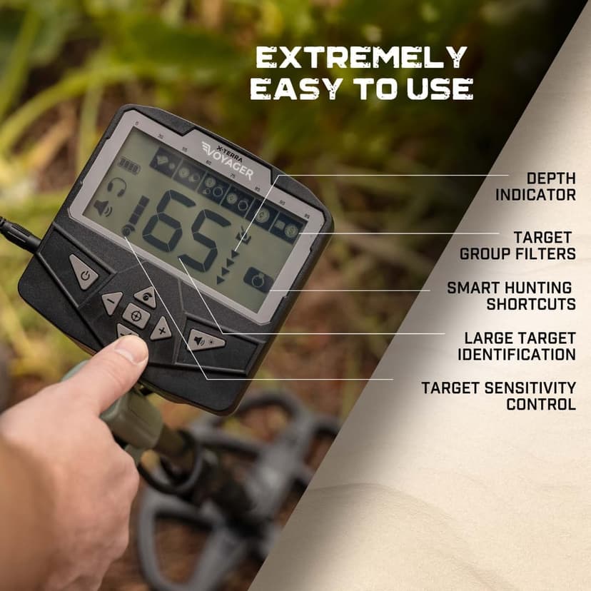 MINELAB X-Terra Voyager Metal Detector for Adults, All Terrain, Waterproof,Target ID, 4 Modes, Kit with Headphones & Digger