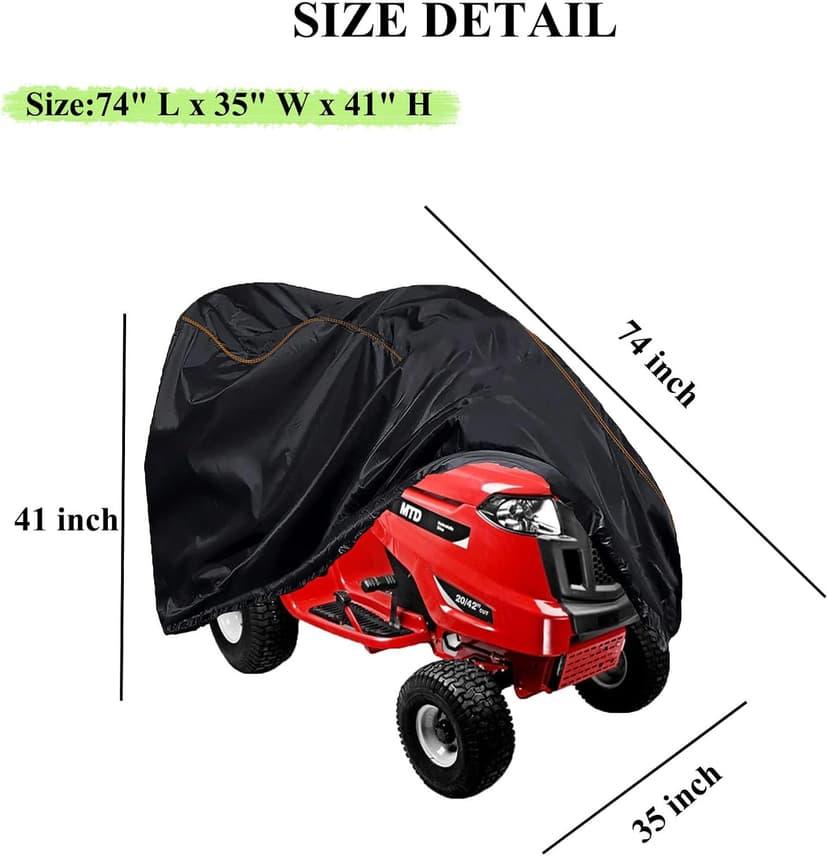 Riding Lawn Mower Cover Tractor 420D Compatible with up to 35 inch Decks Cub Cadet,Troy-Bilt,Husqvarna,MTD,Greenworks, EGO,Craftsman,Honda Windproof Outdoor with Storage