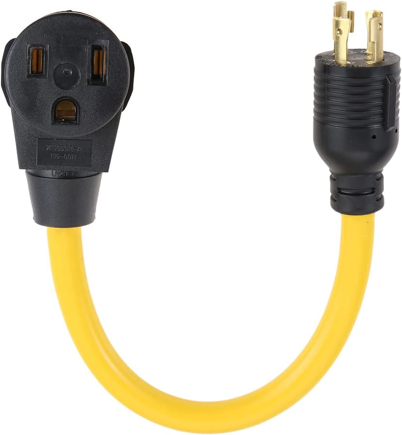 NEMA L14-30P to 6-50R Generator Welder Adapter Plug Cord 1.5FT, 4 Prong to 3 Prong Generator Adapter 125/250V, Heavy Duty Welder Adaptor Extension Cord STW 10AWG, UL Listed