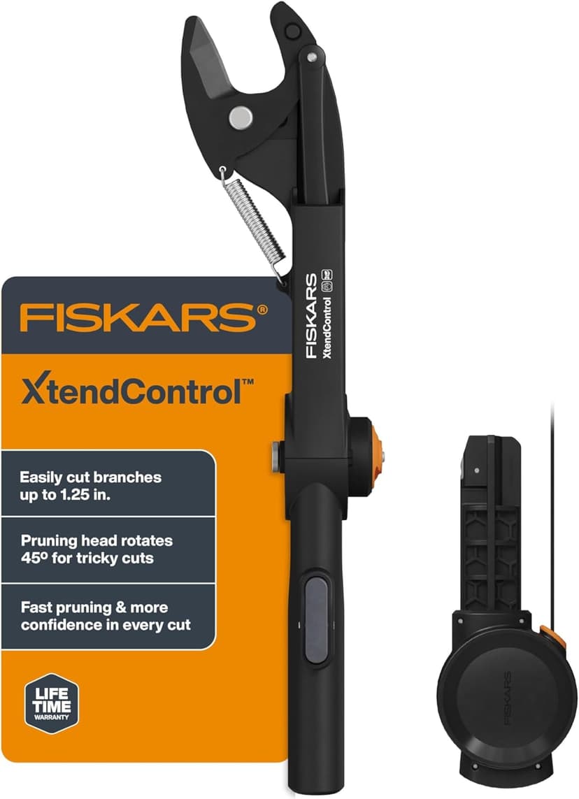 Fiskars XtendControl Rotating Tree Pruner Head with Automatic Cord Reel with 45 Degree Rotation, Compatible with all XtendControl Extension Poles (Pole Not Included)