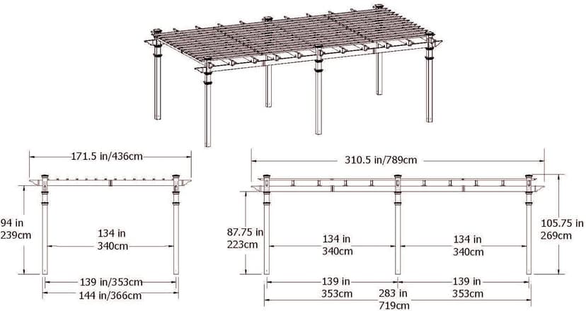 Regency Grande 12' x 24' Vinyl Pergola