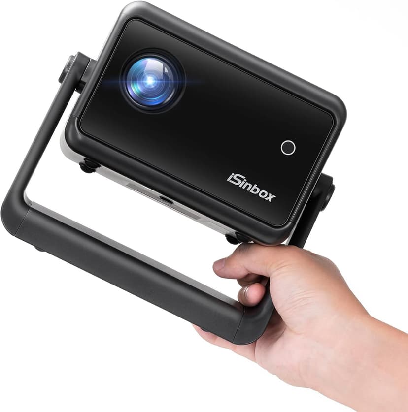 [Electric Focus] Mini Projector with WiFi and Bluetooth,1080P Portable Projector, iSinbox Outdoor Movie Projector for Bedroom/ Phone/ Laptop 200" Screen 15000LM Ceiling Projector Adjustable