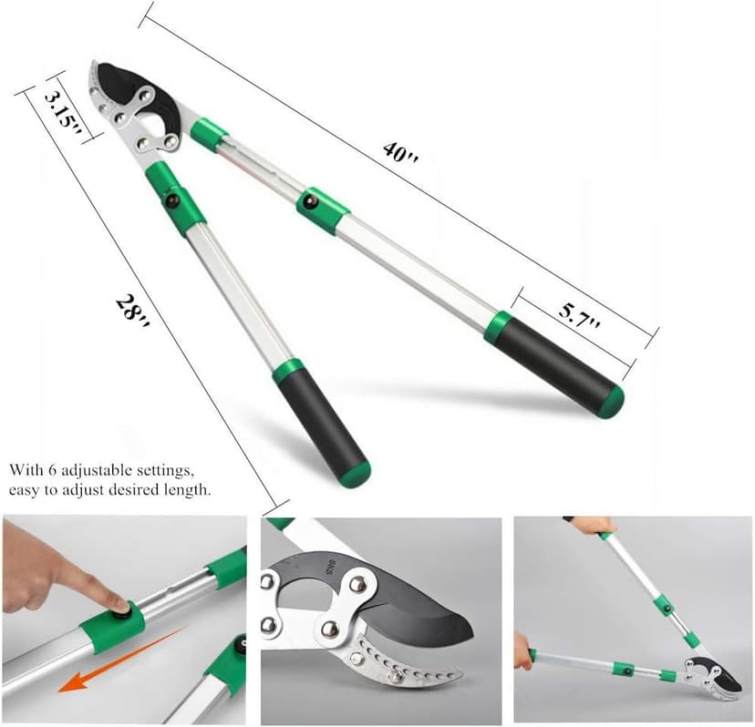 SK5 High-Performance Compound Action Anvil Lopper,Chops Thick Branches with Ease,2 Inch Cutting Capacity,28inch-40inch Telescoping Lopper, Tree Trimmer with Sturdy&Comfortable handle(A）
