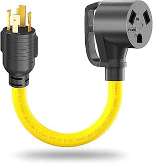 4 Prong Twist Lock to 3 Prong 30 Amp RV Generator Adapter Cord, NEMA L14-30P to TT-30R Adapter for Trailer Camper