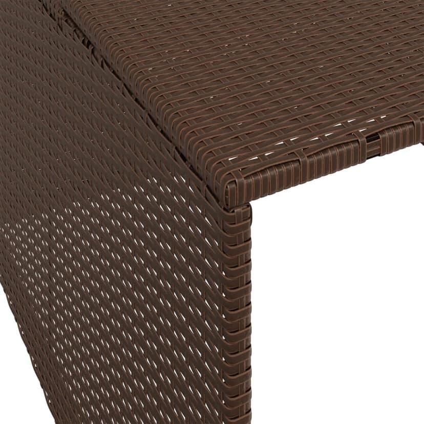 vidaXL Robot Mower Garage - Brown Poly Rattan, Weather-Resistant Storage Shed, 33.9"x35.4"x20.5"/22.4" for Garden Robotic Lawn Mower