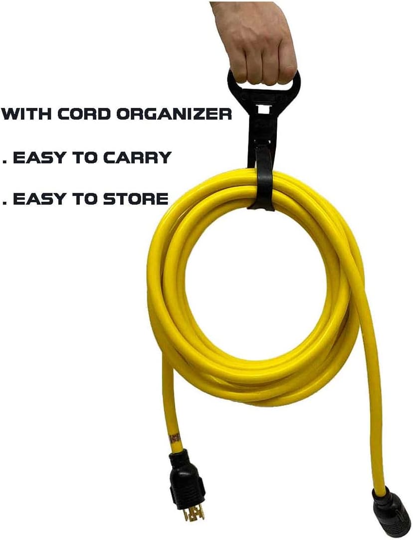 35Ft L14-30P to Four 5-20R, 4 Prong Generator Distribution Extension Power Cord, 30 Amp 125/250V 7500 Watts, 10 Gauge SJTW Cable (35Ft)