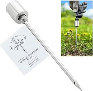 Dandelion Weeder Tool-Manual Weeder, Hand Weeder/Puller Alternative- Dandelion Illimination-Inject Root with Vinegar- Attach to Garden Sprayer-No Digging, Pulling, No Holes to Repair-Patent Pending