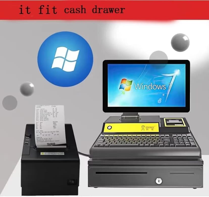 80H 80mm Restaurant Auto cutter wireless Android Thermal Receipt Bill Ticket Printer for Small Business, Compatible with Android/Windows, Not for iOS/iPad/Mac (Bluetooth+LAN/Ethernet+USB)