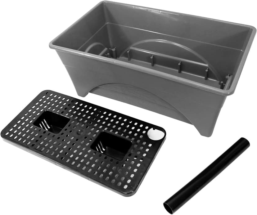 Emsco Group Start Pickin' Raised Bed Grow Box – Self Watering and Improved Aeration – Starter Box or Small Herb Garden Growing - 10" Bed - 12x20 Growing Area - Slate