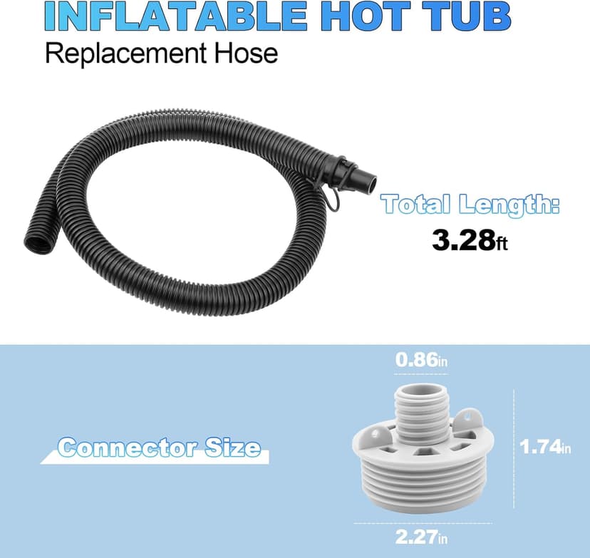 Lay Z Spa Hot Tub Air Inflate Inflation Hose Pipe Tube P6931 Fits for Coleman, Intex, & Best-way Portable Spa Pump, Massage Bath Tub Replacement Parts