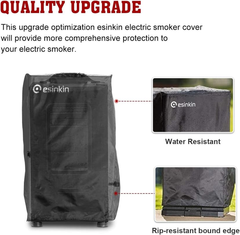 esinkin 30-Inch Electric Smoker Cover for Masterbuilt Electric Smoker, Dust UV Durable Waterproof and Conveninet, Black