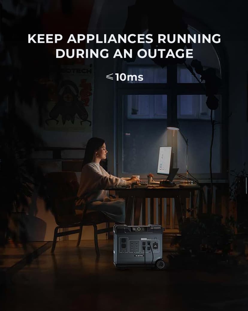 OUKITEL P5000 Power Station 5120Wh, 2200W LiFePO4 Solar Generator, 2.8H to Full Charge, Solar Powered Generator for Emergency, Power Outage, Home Use (Solar Panel Optional)