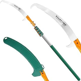StartPro 18ft Tree Pruning Saw, Telescopic Manual Lightweight Extendable Pole Saw with Sharp Carbon-Enriched Blade for Efficient Tree Maintenance and High-Reach Branch Cutting.