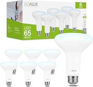 Sigalux LED Flood Lights Indoor, BR30 LED Bulb 65W Equivalent, Dimmable Recessed Light Bulb 650LM 5000K Daylight Can Light Bulbs, E26 Base Bulged Bulbs UL Listed, 6 Pack
