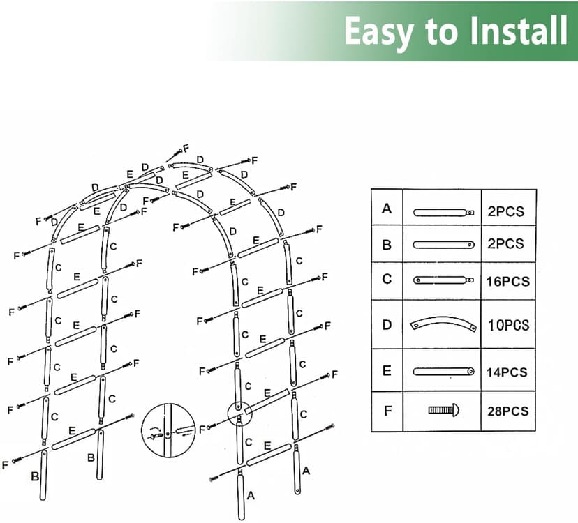 7.9 Ft H x 4.6 Ft W Metal Pergola Arbor, Easy to Assemble, for Various Climbing Plant Wedding Garden Arch Bridal Party Decoration Wide Arbor, 1 Pack