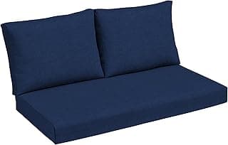 Arden Outdoor Loveseat Cushion Set, 48 x 24, Water Repellent, Fade Resistant, Cushion Set for Couch, Bench, and Swing 48 x 24, Sapphire Blue Leala