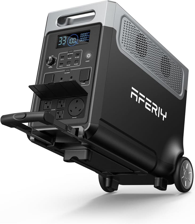 AFERIY 3840Wh Portable Power Station,120V AC Outlets x 5,2.5H Fast Charge,3600W LiFePO4 Battery Power Station,Solar Generator for Home Use,Outdoor Camping,Power Outage,Camping,RV,Emergencies