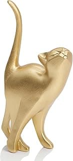 Gold Cat Statue Modern Abstract in Multiple Colors, Ideal Indoor Decor & Gift for Cat Lovers, Artistic Home Accents