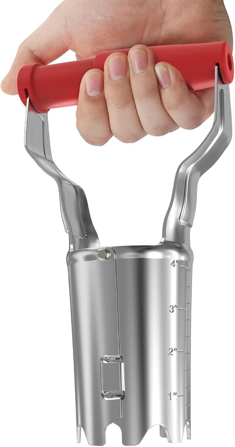 FLORA GUARD Bulb Planter with Depth Markers - Automatic Soil Releasing Seed Bulb Transplanter for Planting/Digging Tulips, Daffodils, Dahlias and More!