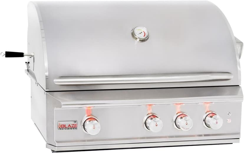 Blaze BLZ-3PRO-LP BLZ-3PRO-NG 34 Inch Propane Natural Gas Built-in Grill 3 H Burners Infrared Burner & Rotisserie Kit Free Grill Cover (34" Propane)
