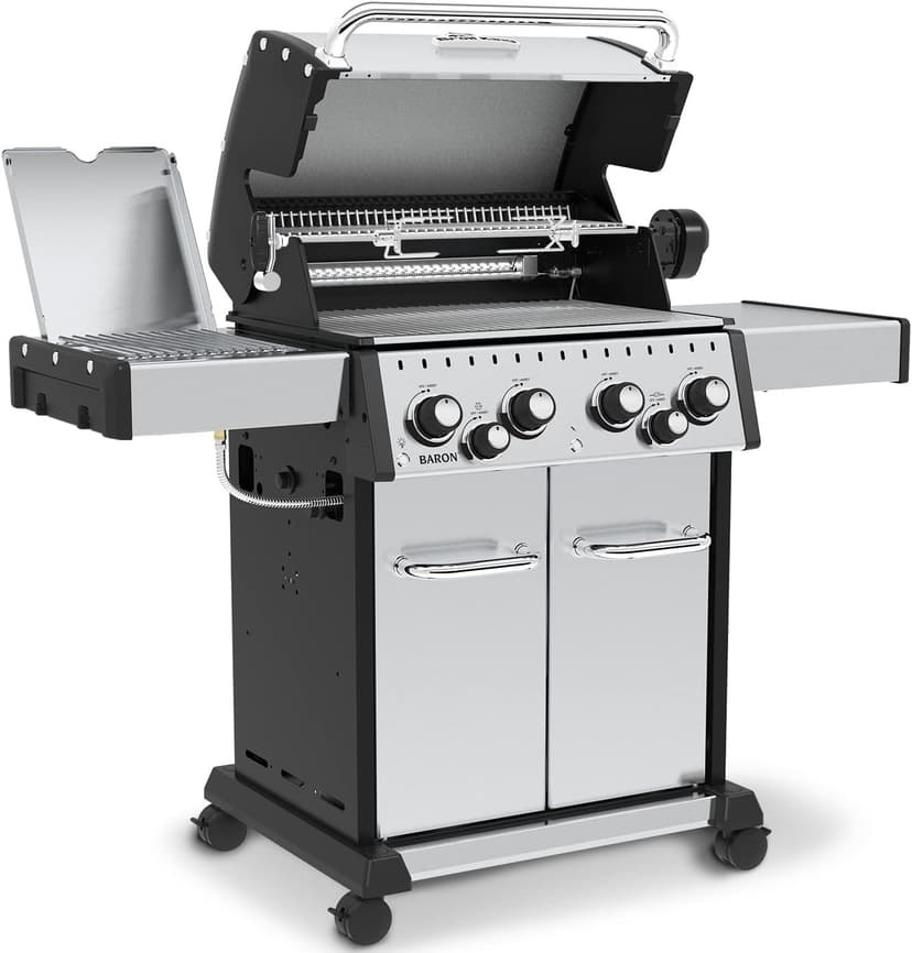 Broil King 875944 Baron S 490 Pro IR, Liquid Propane (LP), Stainless Steel, Black